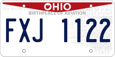 OH license plate FXJ1122