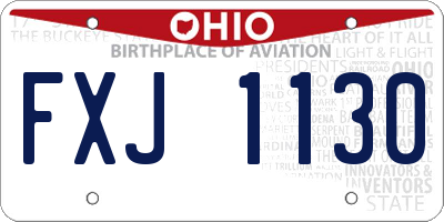 OH license plate FXJ1130