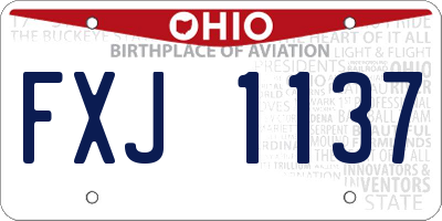 OH license plate FXJ1137
