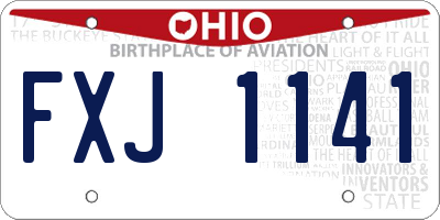 OH license plate FXJ1141