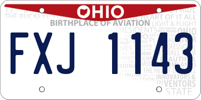 OH license plate FXJ1143