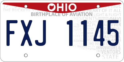 OH license plate FXJ1145
