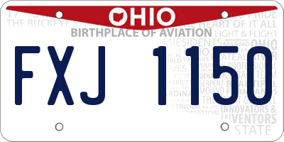 OH license plate FXJ1150