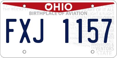 OH license plate FXJ1157