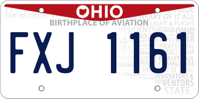 OH license plate FXJ1161