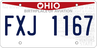 OH license plate FXJ1167