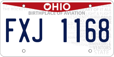 OH license plate FXJ1168