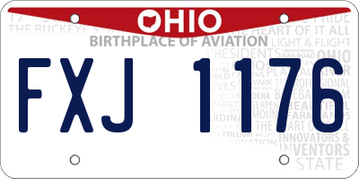 OH license plate FXJ1176