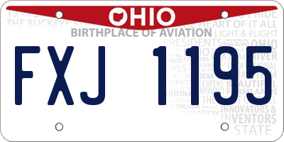 OH license plate FXJ1195