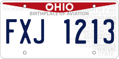 OH license plate FXJ1213