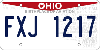 OH license plate FXJ1217