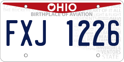 OH license plate FXJ1226