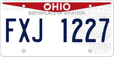 OH license plate FXJ1227