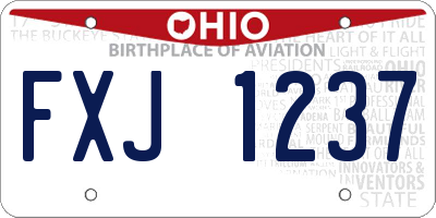 OH license plate FXJ1237