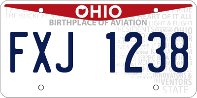 OH license plate FXJ1238
