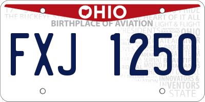 OH license plate FXJ1250