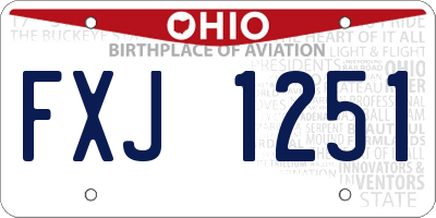 OH license plate FXJ1251