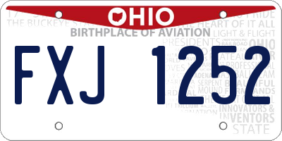 OH license plate FXJ1252