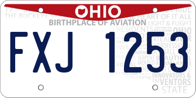 OH license plate FXJ1253