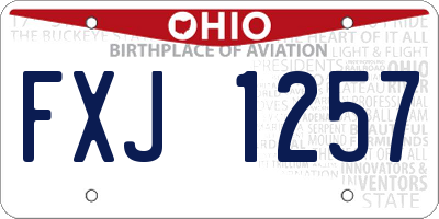 OH license plate FXJ1257