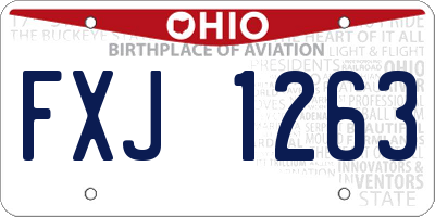 OH license plate FXJ1263