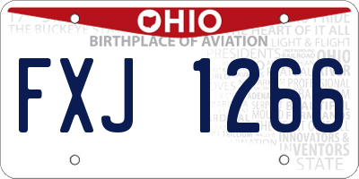 OH license plate FXJ1266