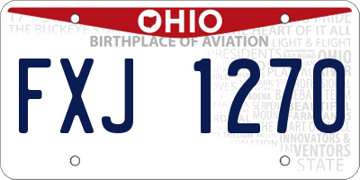 OH license plate FXJ1270