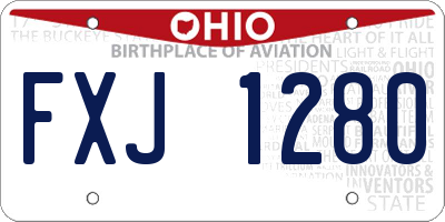 OH license plate FXJ1280