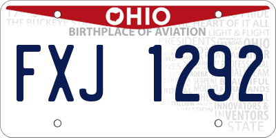 OH license plate FXJ1292