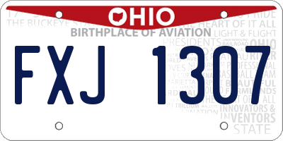 OH license plate FXJ1307