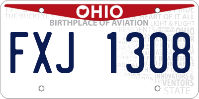 OH license plate FXJ1308