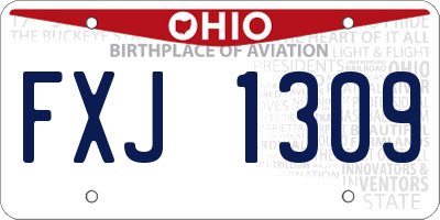 OH license plate FXJ1309
