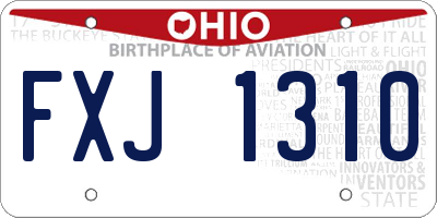 OH license plate FXJ1310