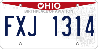 OH license plate FXJ1314