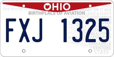 OH license plate FXJ1325