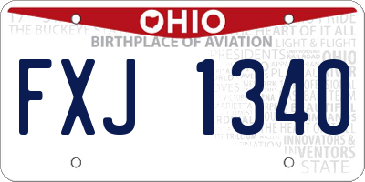 OH license plate FXJ1340
