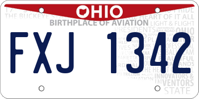 OH license plate FXJ1342