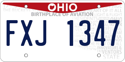 OH license plate FXJ1347