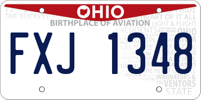 OH license plate FXJ1348