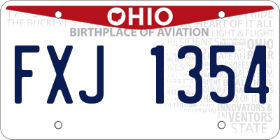 OH license plate FXJ1354