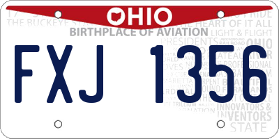 OH license plate FXJ1356