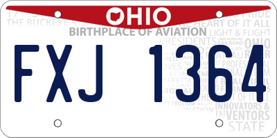 OH license plate FXJ1364