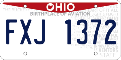 OH license plate FXJ1372