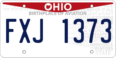 OH license plate FXJ1373