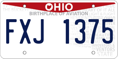 OH license plate FXJ1375