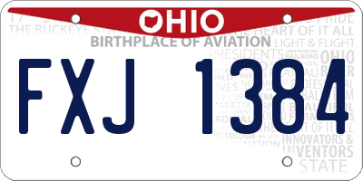 OH license plate FXJ1384