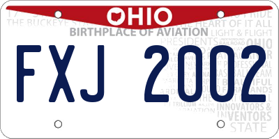 OH license plate FXJ2002