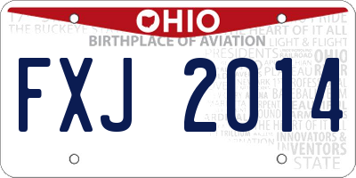 OH license plate FXJ2014