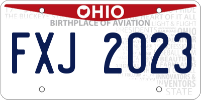 OH license plate FXJ2023