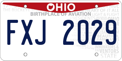 OH license plate FXJ2029